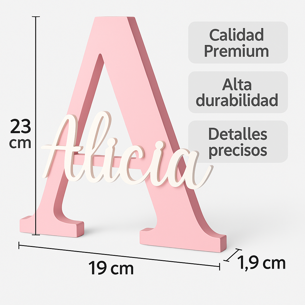 Inicial con Nombre Personalizado – Decoración y Regalo Único
