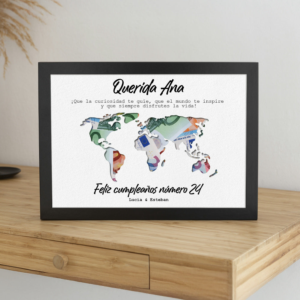 Marco de Fotos Personalizado con Compartimento para Dinero – Regalo conmemorativo