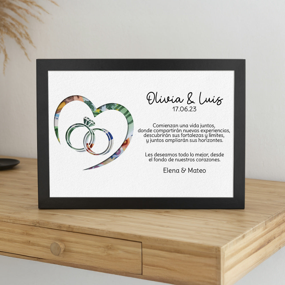 Marco de Fotos Personalizado con Compartimento para Dinero – Regalo conmemorativo