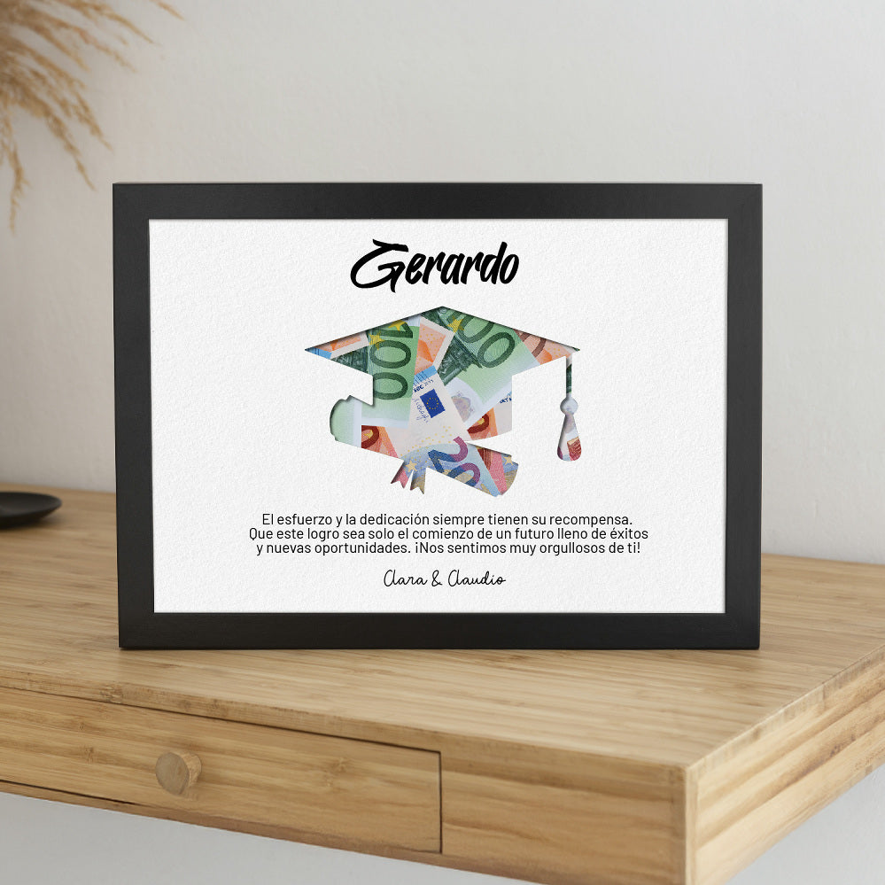 Marco de Fotos Personalizado con Compartimento para Dinero – Regalo conmemorativo