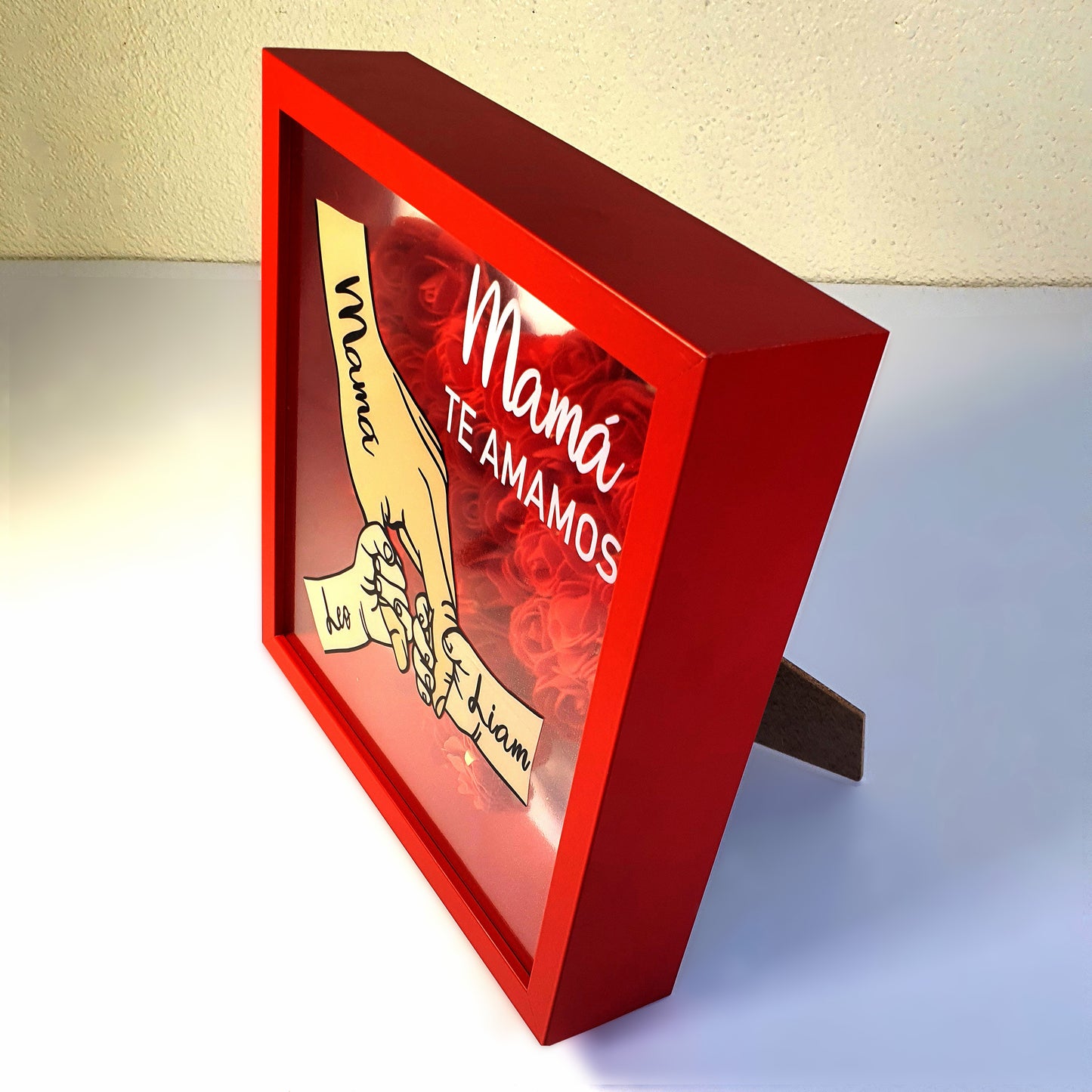 Cuadro Regalo personalizado madre mano y flores