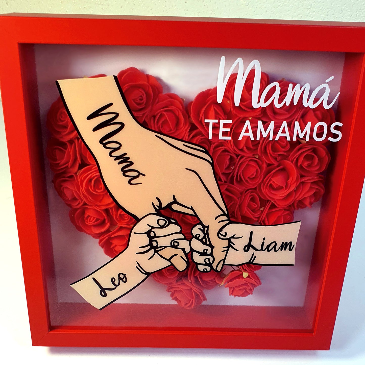 Cuadro Regalo personalizado madre mano y flores