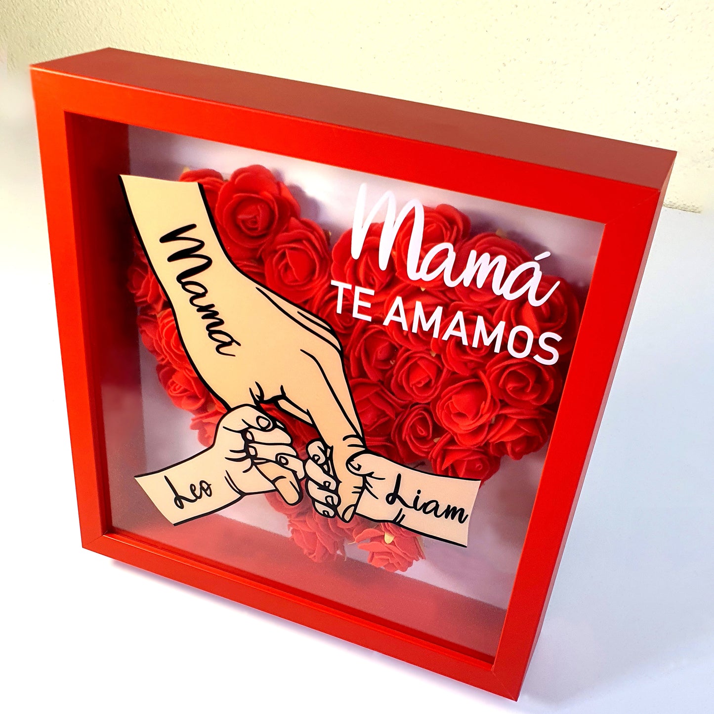 Cuadro Regalo personalizado madre mano y flores