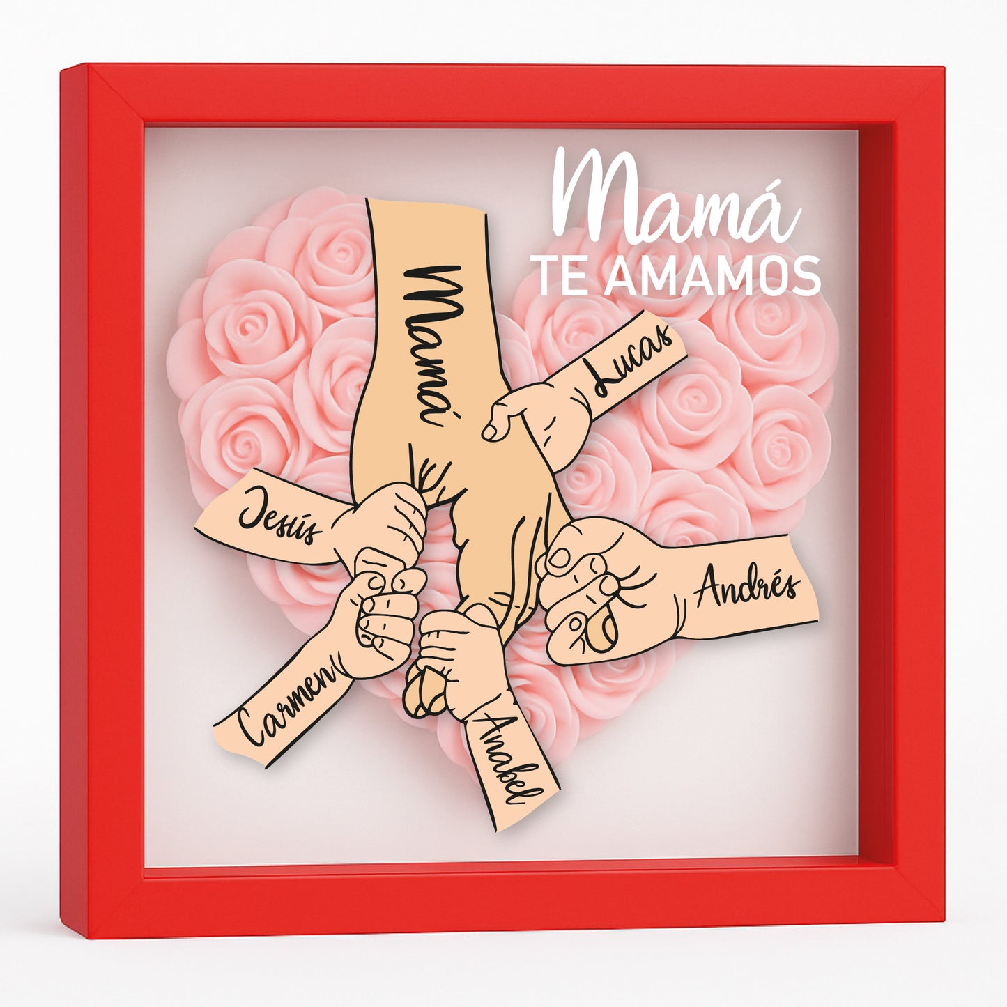 Cuadro Regalo personalizado madre mano y flores