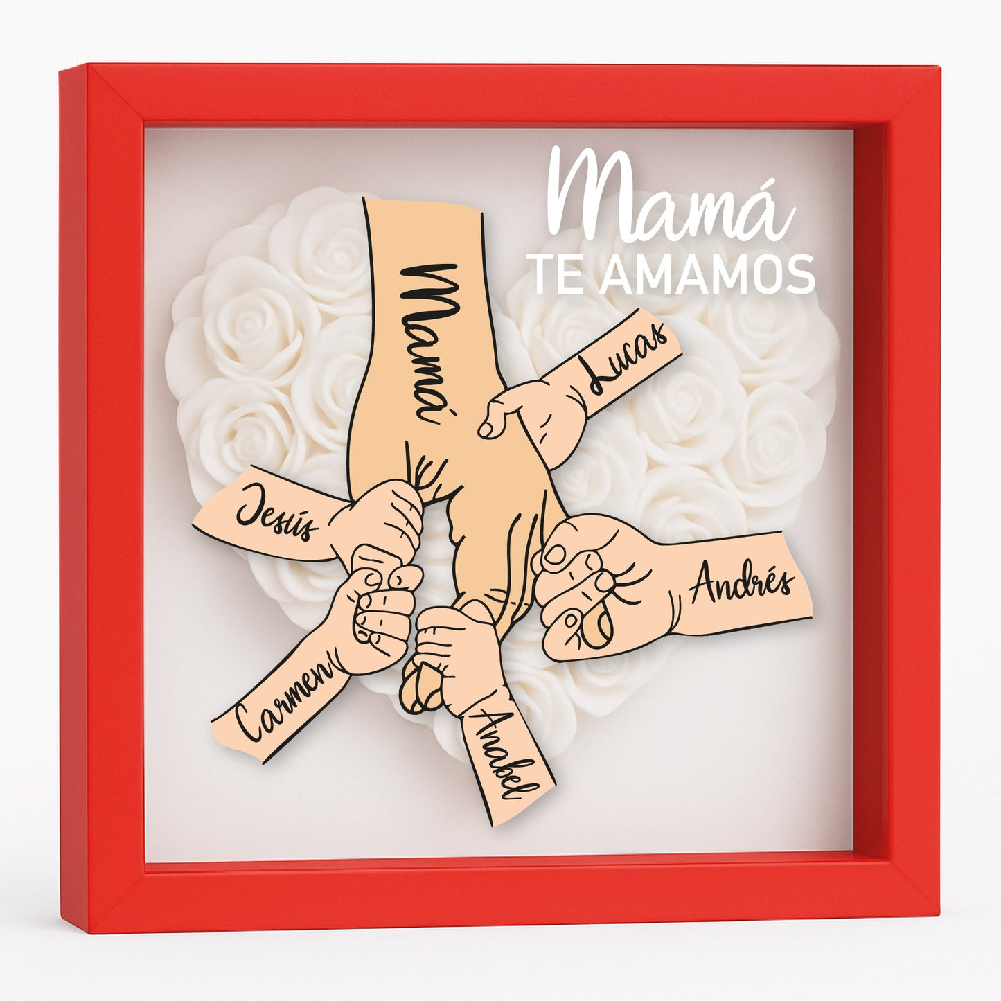 Cuadro Regalo personalizado madre mano y flores