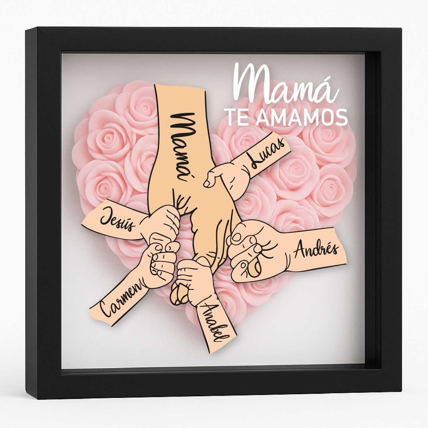 Cuadro Regalo personalizado madre mano y flores
