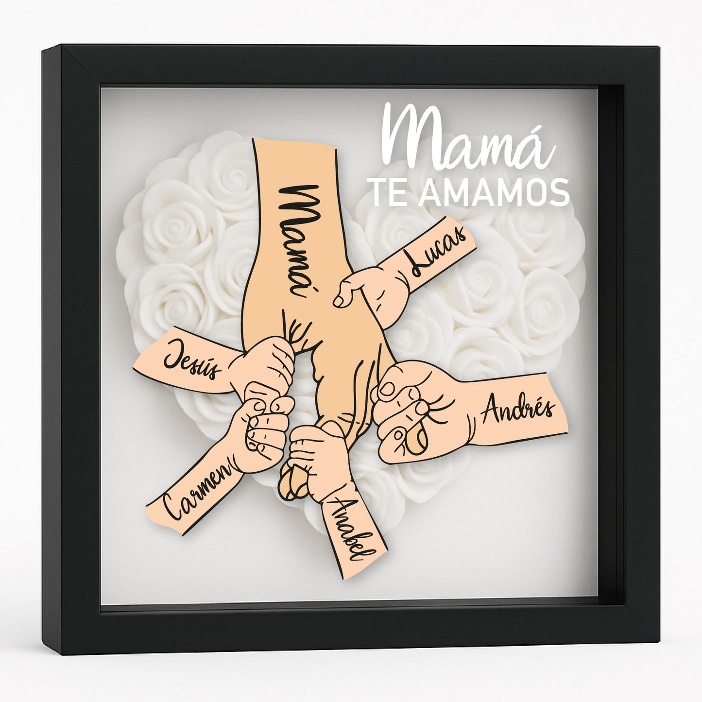Cuadro Regalo personalizado madre mano y flores