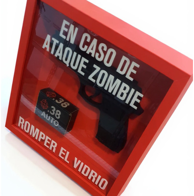 Cuadro 3D en caso de ataque zombie romper el vidrio