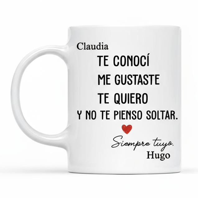 Taza personalizada mensaje romántico Amor