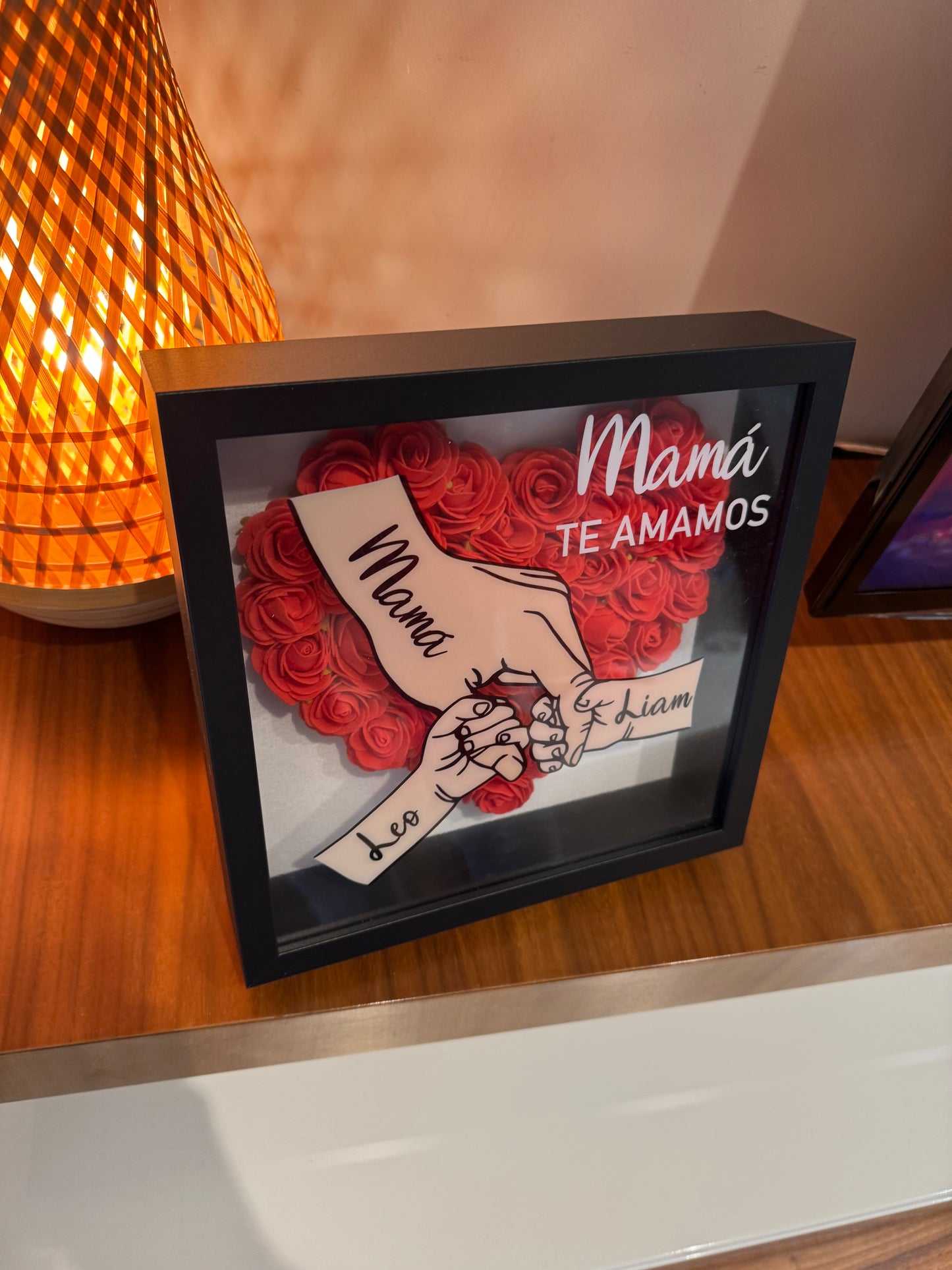 Cuadro Regalo personalizado madre mano y flores