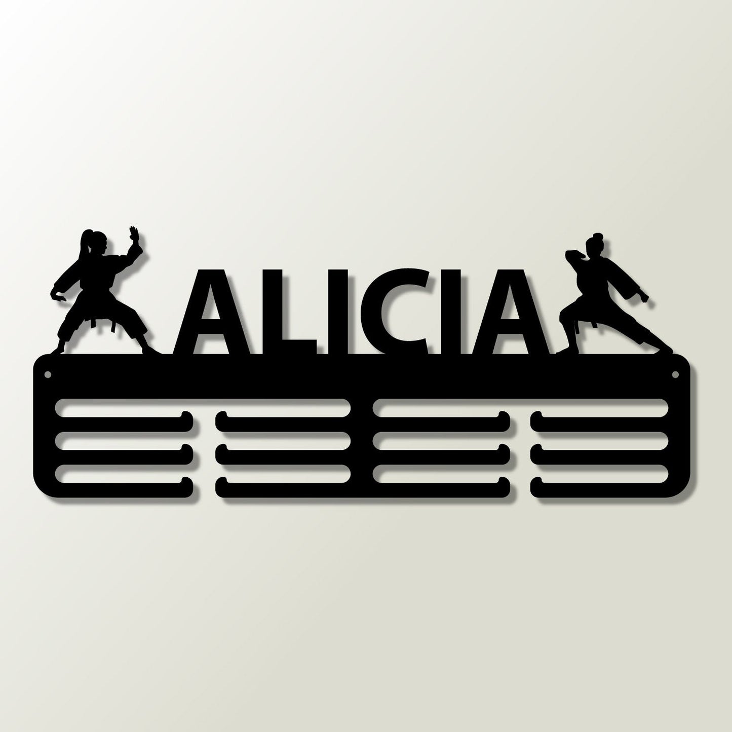 Medallero Karate Personalizado con Nombre, modelo Guerreras del Dojo