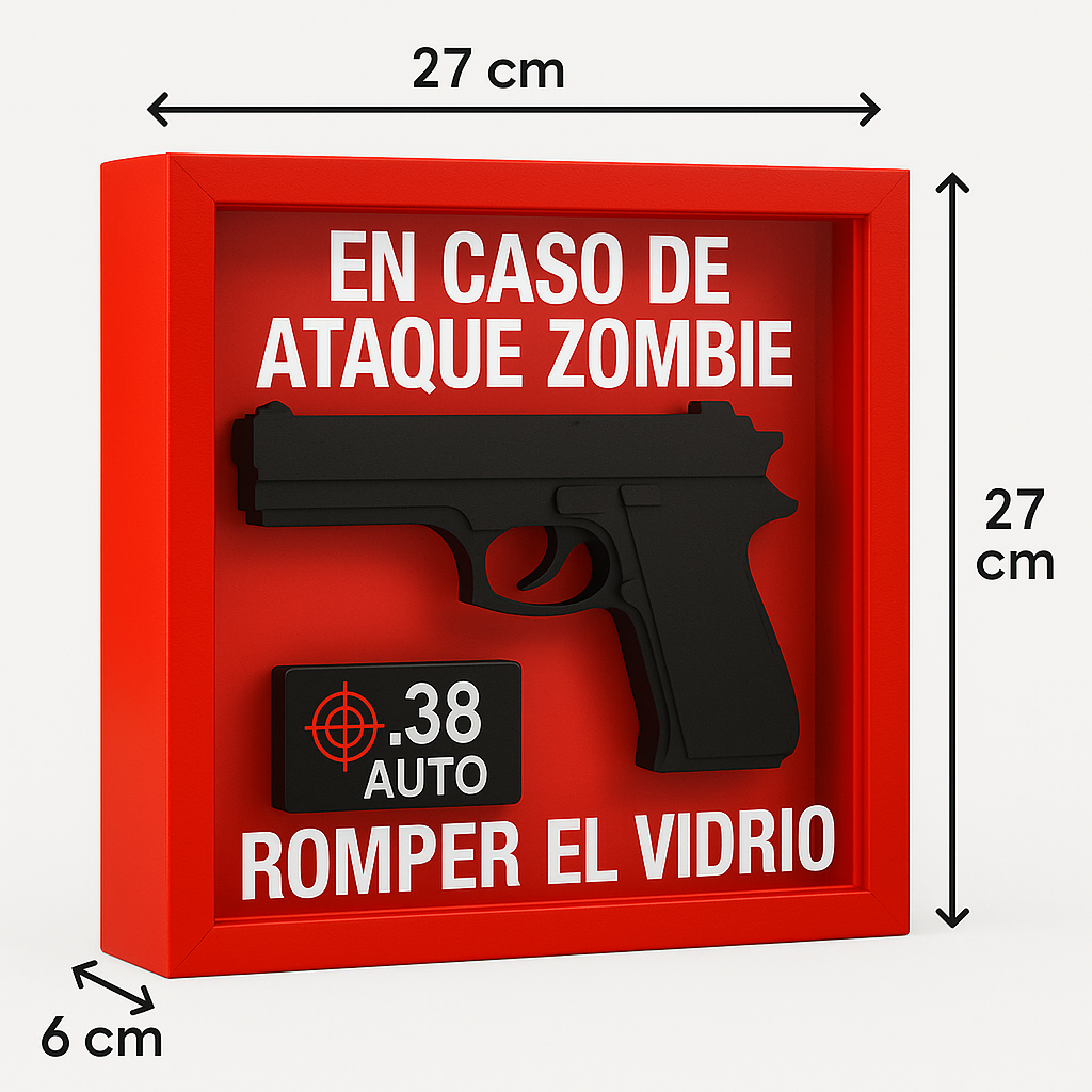 Cuadro 3D en caso de ataque zombie romper el vidrio