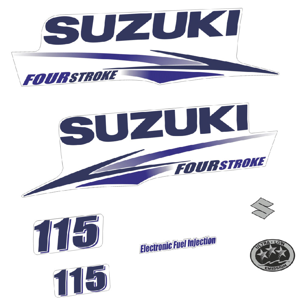 Adhesivos Suzuki DF115 115HP Cuatro tiempos carenado blanco 2010-2013 motor fueraborda pegatinas en vinilo