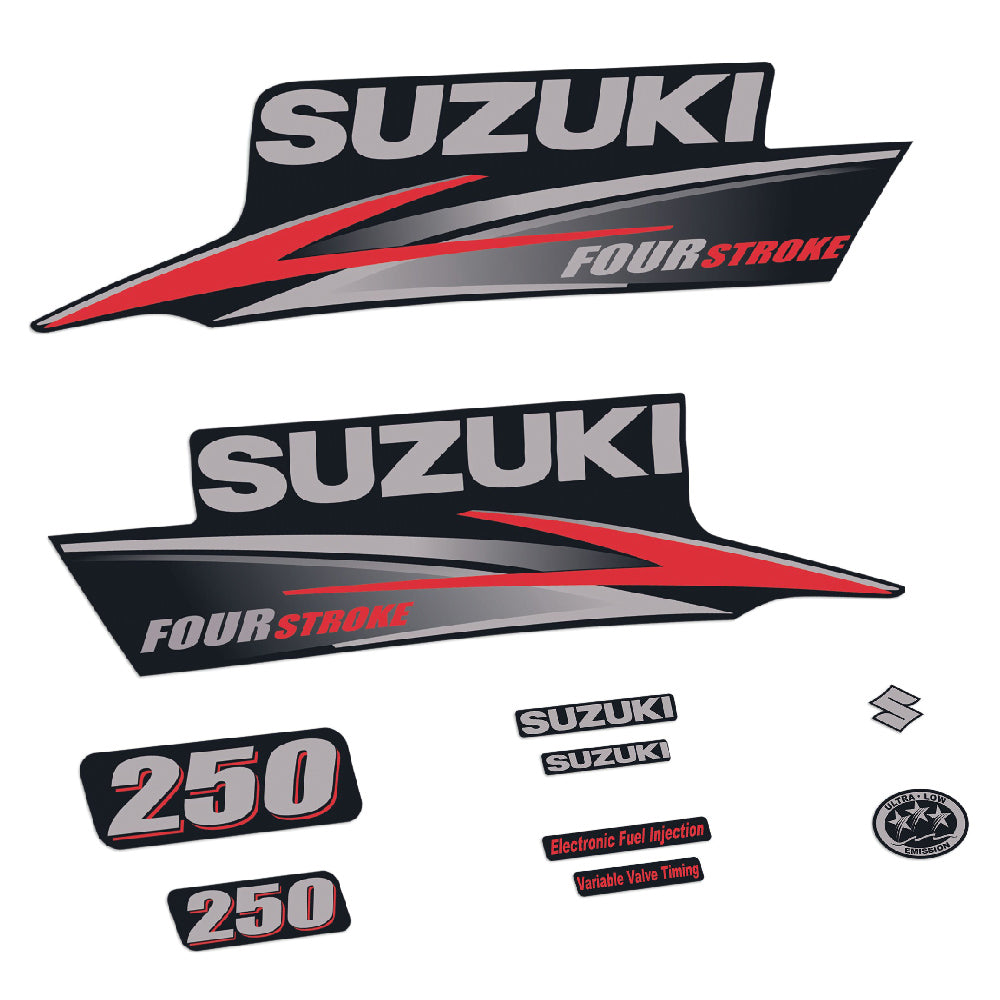Adhesivos Suzuki DF250 250HP Cuatro tiempos 2010-2013 1 motor fueraborda pegatinas en vinilo