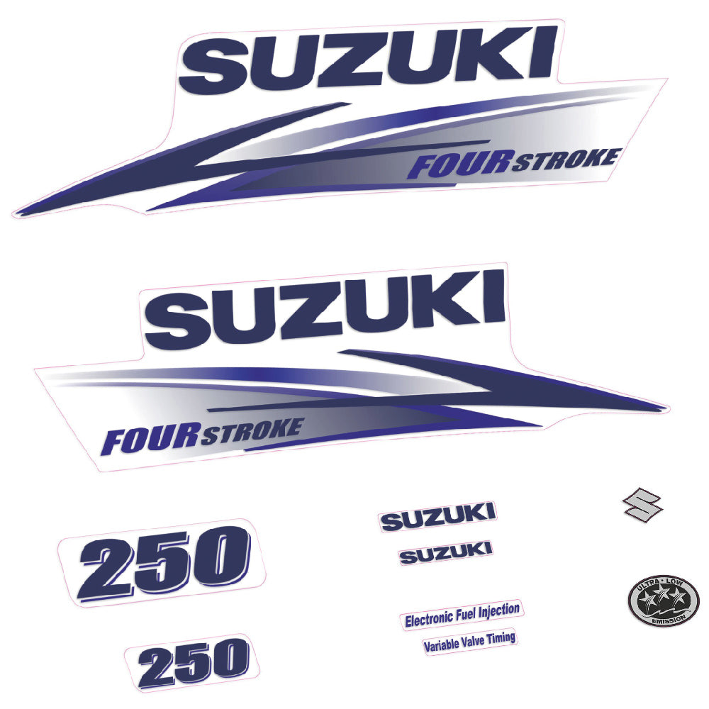 Adhesivos Suzuki DF250 250HP Cuatro tiempos carenado blanco 2010-2013 1 motor fueraborda pegatinas en vinilo