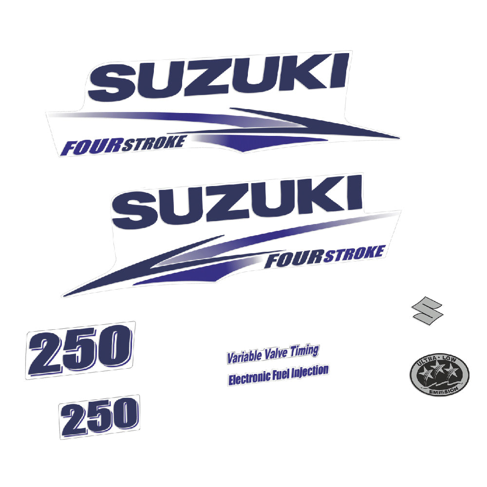 Adhesivos Suzuki DF250 250HP Cuatro tiempos carenado blanco 2010-2013 motor fueraborda pegatinas en vinilo