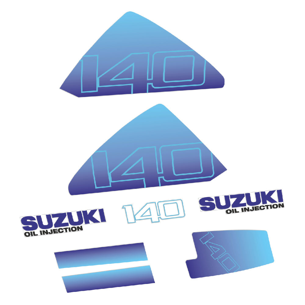 Adhesivos Suzuki DT140 140HP Dos tiempos inyección de aceite motor fueraborda pegatinas en vinilo