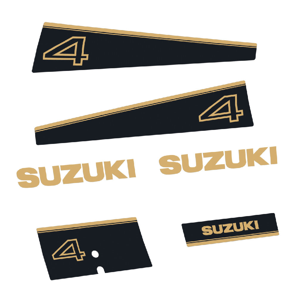 Adhesivos Suzuki DT4 4HP Dos tiempos finales 80's principios 90's motor fueraborda pegatinas en vinilo