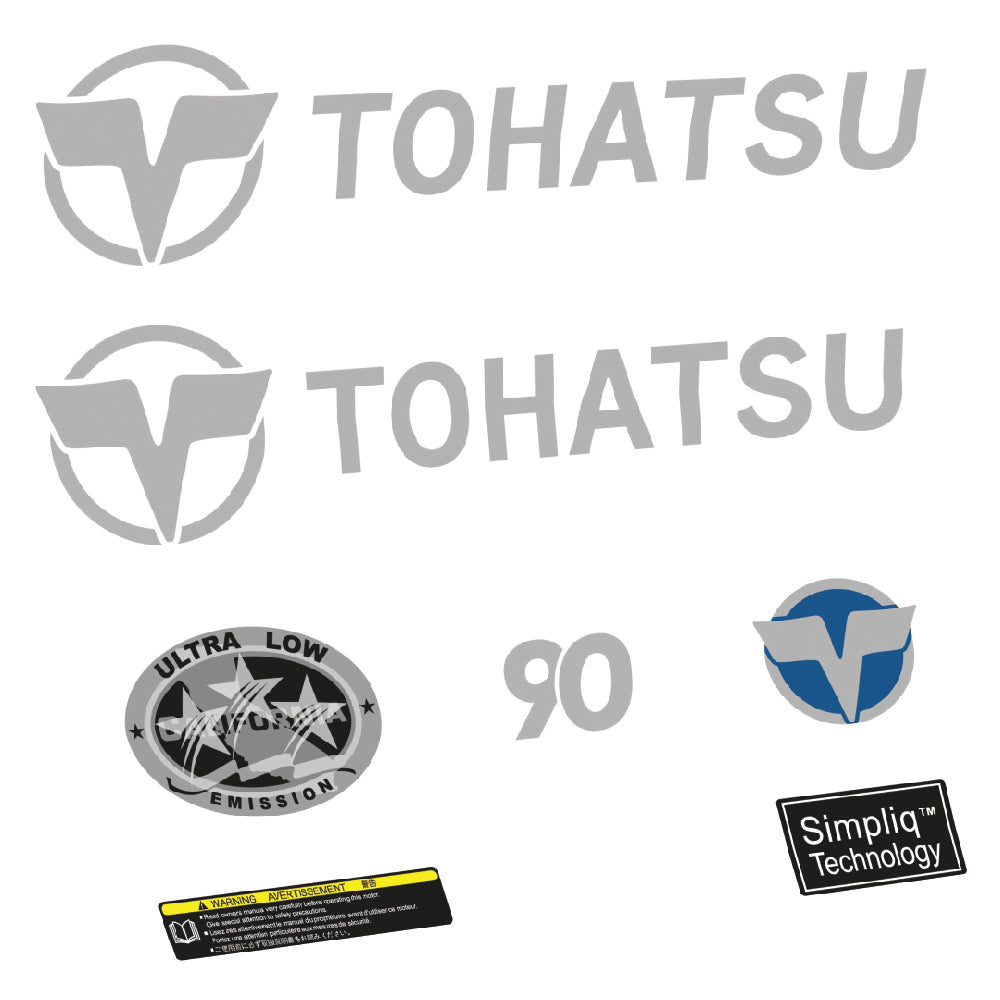 Adhesivos Tohatsu 90HP Cuatro tiempos 2021 motor fueraborda pegatinas en vinilo