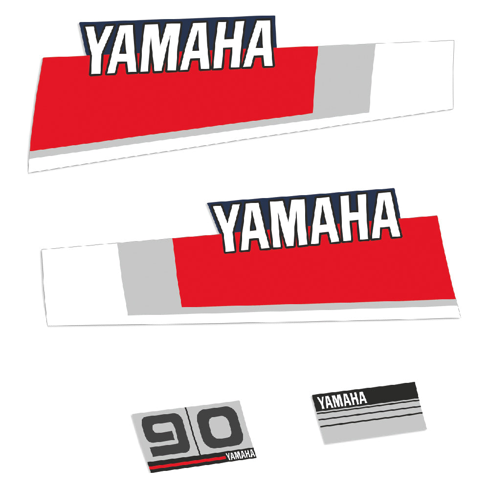 Adhesivos Yamaha 90HP Dos tiempos años 80's 1 motor fueraborda pegatinas en vinilo