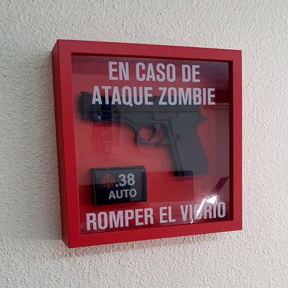 Cuadro 3D en caso de ataque zombie romper el vidrio