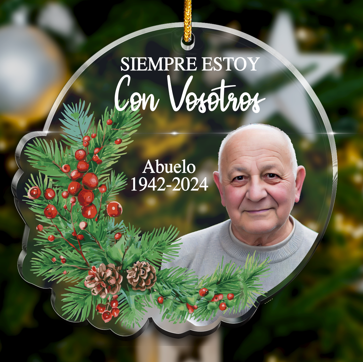 bola navidad personalizada metacrilato