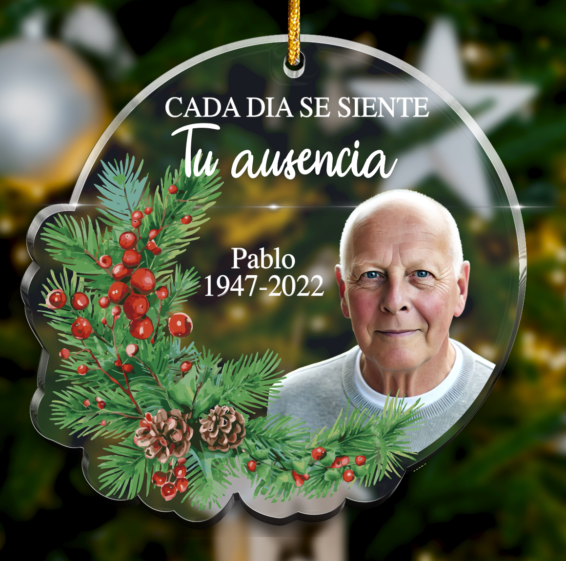 bola navidad personalizada metacrilato