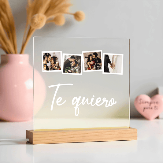 Lámpara Personalizada con 4 Fotos y Texto