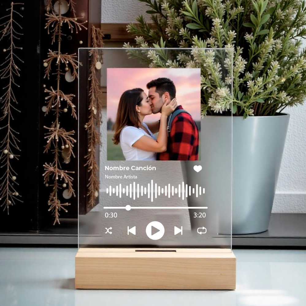 Placa lámpara personalizada spotify led