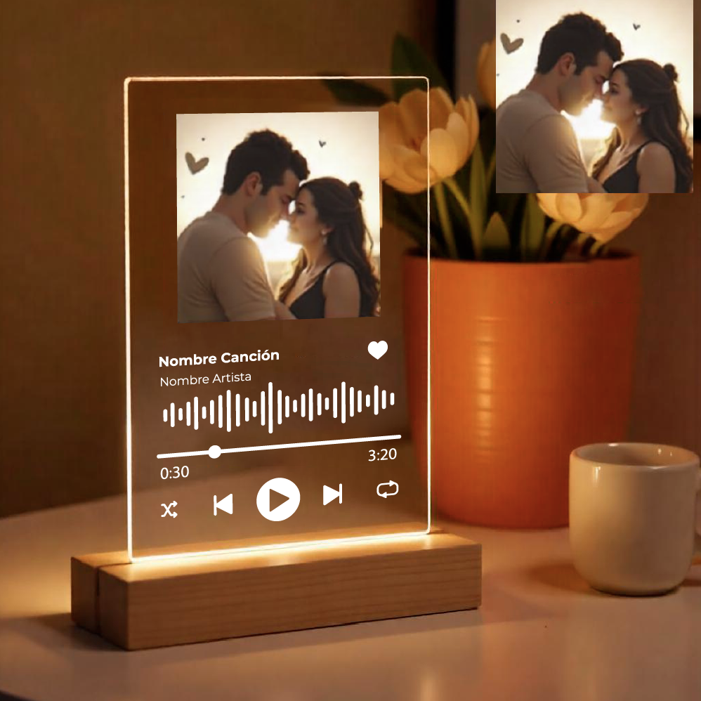 Placa lámpara personalizada spotify led