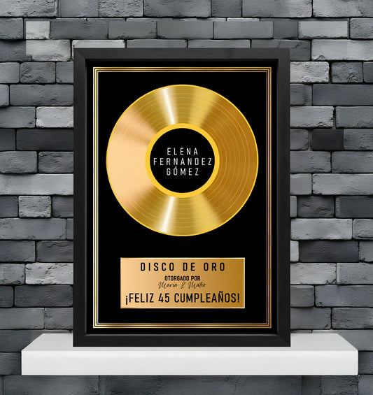 Disco de Oro Personalizado | Regalo Original y Exclusivo