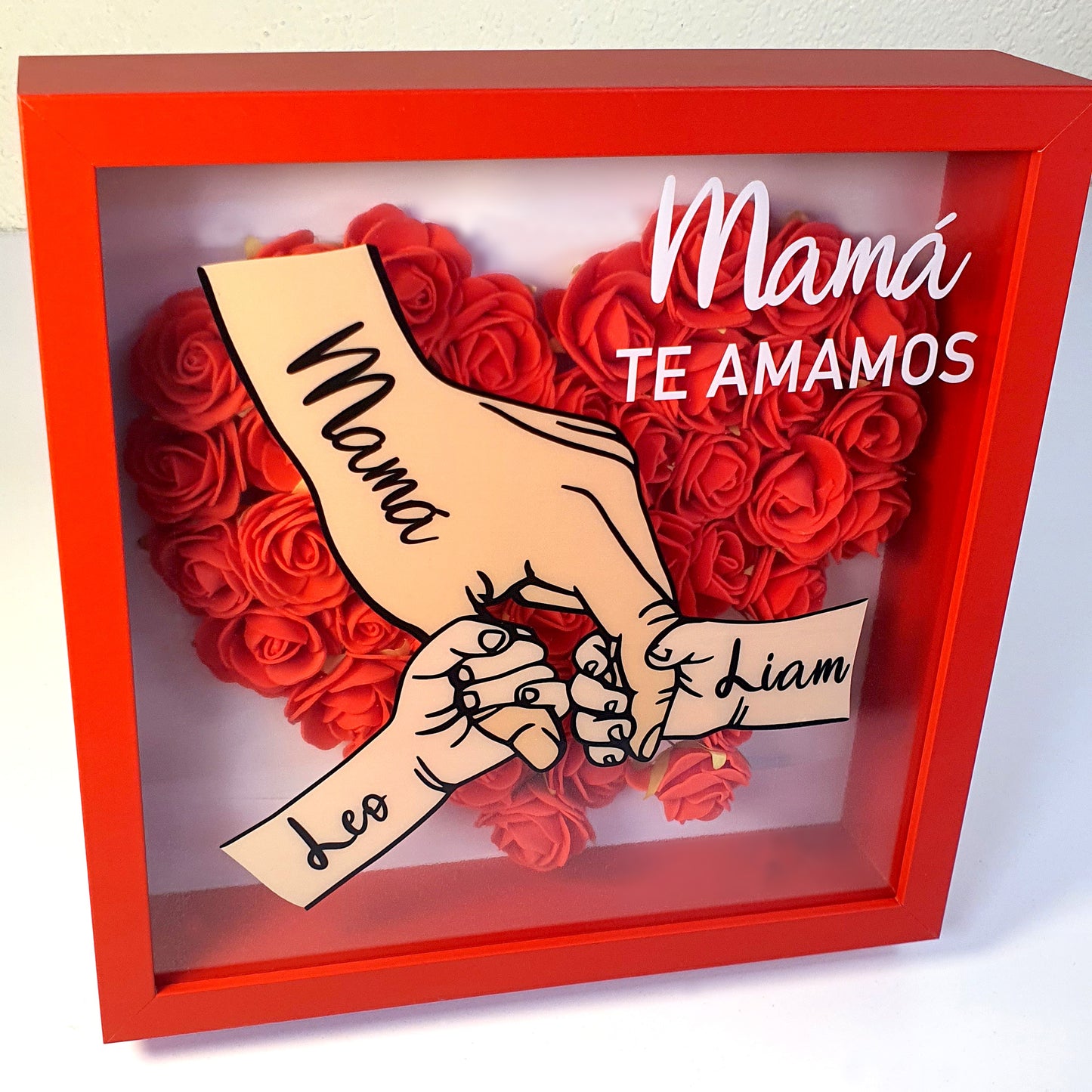 Cuadro Regalo personalizado madre mano y flores
