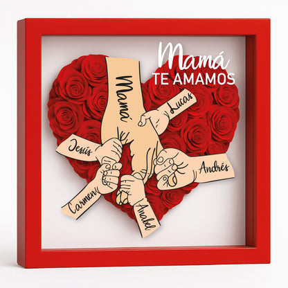 Cuadro Regalo personalizado madre mano y flores