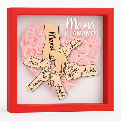 Cuadro Regalo personalizado madre mano y flores