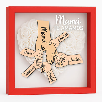 Cuadro Regalo personalizado madre mano y flores