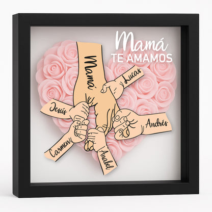 Cuadro Regalo personalizado madre mano y flores