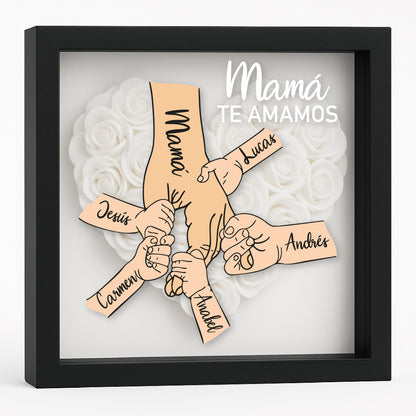 Cuadro Regalo personalizado madre mano y flores