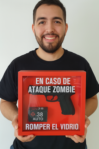 Cuadro 3D en caso de ataque zombie romper el vidrio