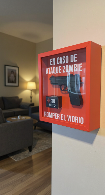 Cuadro 3D en caso de ataque zombie romper el vidrio