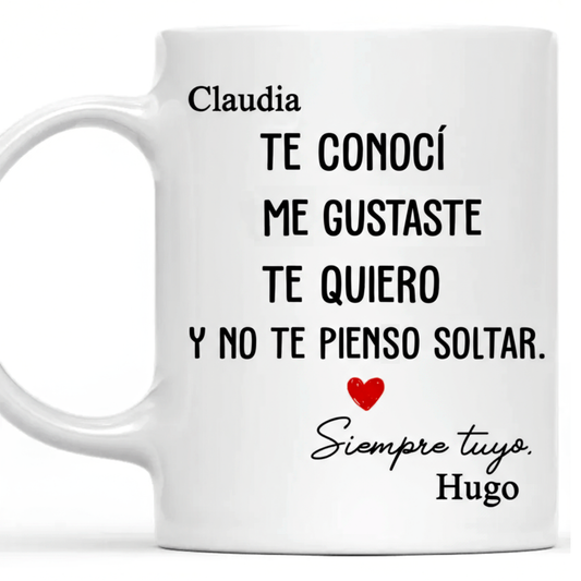 Taza personalizada mensaje romántico Amor