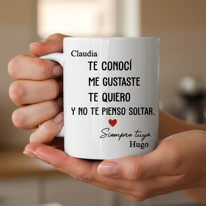 Taza personalizada mensaje romántico Amor