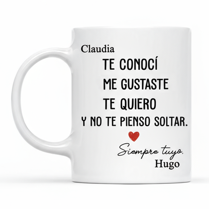 Taza personalizada mensaje romántico Amor