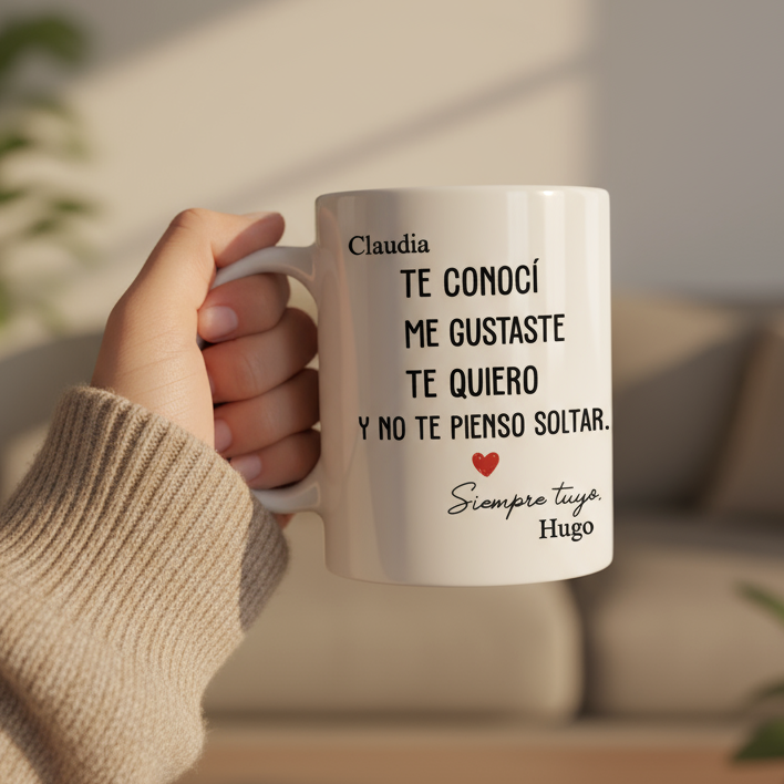 Taza personalizada mensaje romántico Amor