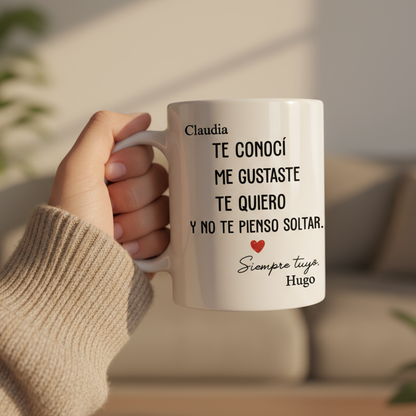 Taza personalizada mensaje romántico Amor