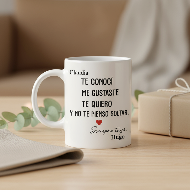 Taza personalizada mensaje romántico Amor