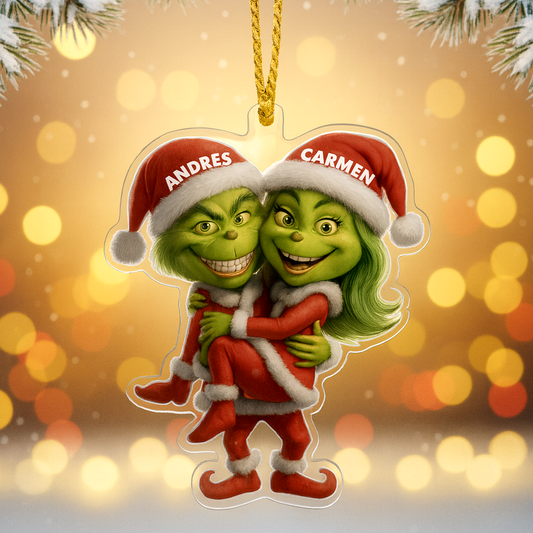 Colgante navidad pareja El Verde Gruñón