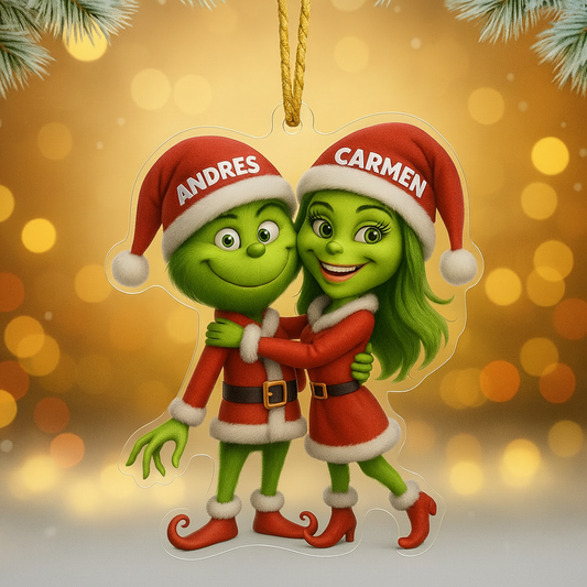 Colgante navidad pareja El Verde Gruñón