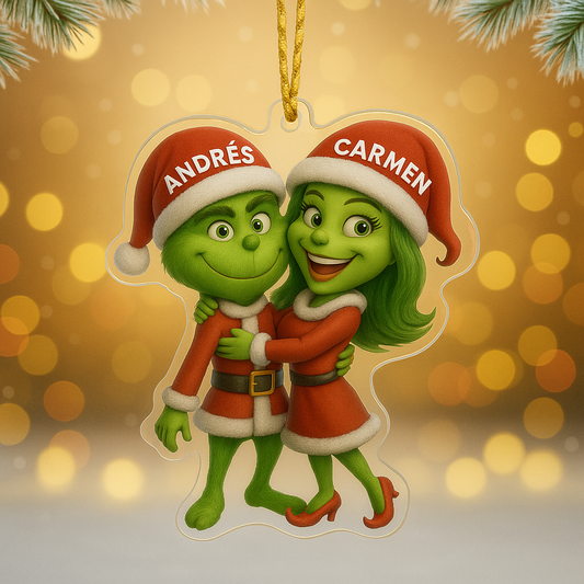 Colgante navidad pareja El Verde Gruñón