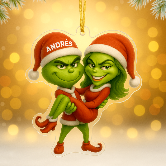 Colgante navidad pareja El Verde Gruñón