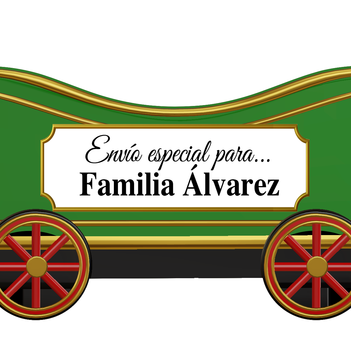 Tren navideño de madera para regalos de navidad personalizado con nombre